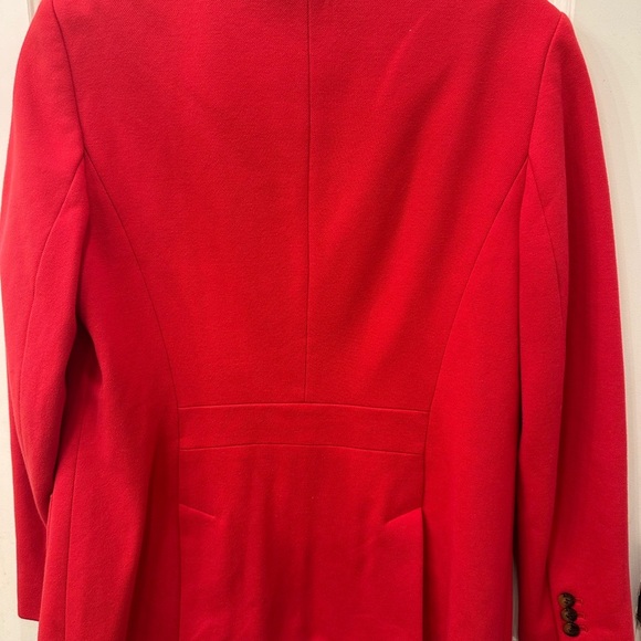 Talbots Aberdeen Pique Knit Women's Red Blazer 8 Pin Stripe Lining - Picture 6 of 7